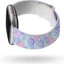 Smart Watch Bands for Women, Printed Silicone Watch Band Compatible with Fitbit Versa 3, Versa 4, Fitbit Sense & Sense 2, Soft Sport Ladies Watches Strap Replacement (Small, Seashell)