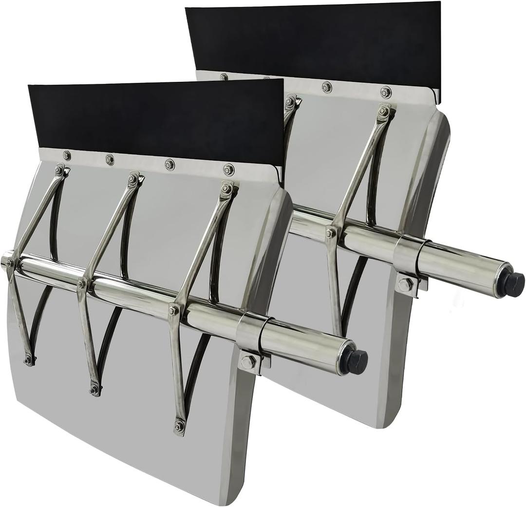 24"x24" Stainless Steel Quarter Fender Set Mud Flap Hangers with Single Bolt Mounting Brackets Fit for Semi Truck Trailer, 2PCS