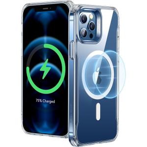 ESR Sidekick Hybrid Case Compatible with iPhone 12 Pro Max (2020), with HaloLock Magnetic Wireless Charging, Scratch Resistant Back, Grippy Protective Frame, Clear