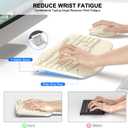 Wireless Keyboard and Mouse Combo, 2.4G Full Size Wave Keys Ergonomic Keyboard with Wrist Rest and 3-Level DPI Adjustable Wireless Ergonomic Mouse for Windows, Mac OS Desktop/Laptop/PC(Latte)