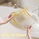 Electric Toothbrush Holder for Bathroom Countertop 5 Metal Slots Toothpaste Razor Mouthwash Organizer, Gold