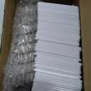 Henoyso 50 Sets 3.4 x 1.8 Inch Magnetic Name Tags Blank Magnetic Badge Holder Bulk Acrylic DIY Badges with Adhesive Tape Custom White Printable for Jacket Shirts Supplies