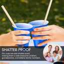 Mimorou Blue 200 Pack 16 oz Plastic Cups Bulk, Disposable Cups for Party Graduation Mardi Gras Wedding Stackable Beverage Drinking Tumbler Heavy Duty for BBQ Birthday Baby Shower