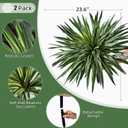 Artificial Agave Plant Fake Agave Planters for Indoor Outdoor Faux Agave Plants Real Touch Realistic Greenery for Home Living Room Office Bathroom Garden Front Porch Patio Decor (21inch-2 Pcs White)