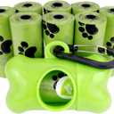 Dog Poop Bags Pet Waste Bag with Dispenser and Leash Clip Green 120 Bags 8 Rolls V08