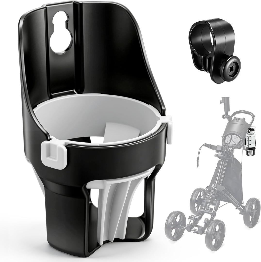 Golf Push Cart Cup Holder, Super Large Capacity, Fits Up to a 40oz Bottle, Universal Heavy Duty Golf Push Cart Accessories