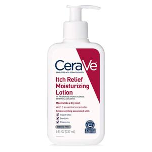 CeraVe Anti Itch Moisturizing Lotion with Pramoxine Hydrochloride, Relieves Itch with Minor Skin Irritations, Sunburn Relief, Bug Bites, 8 Ounce (8 Fl Oz (Pack of 1))