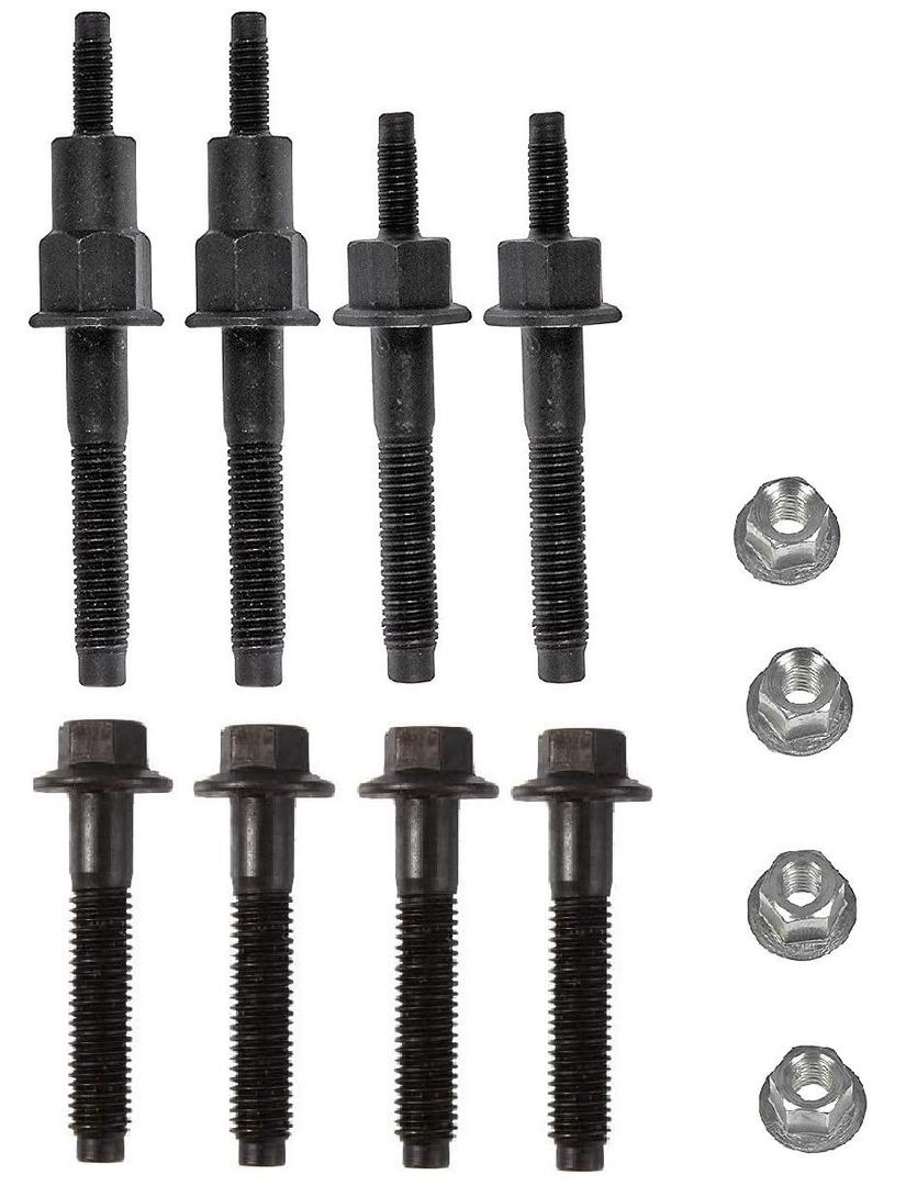 Exhaust Manifold Bolt Stud Lock Nuts Hardware Kit Set Compatible for 2000-2013 Chrysler Dodge Ram 4.7L V8 Engines. (for One Manifold Left or Right) 6505316AA, 6505257AA, 6504331, 6504340