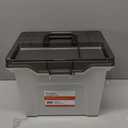 Staples File Box Portable Storage Tote, Letter Size, Clear Plastic