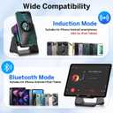 Wireless Induction Speaker 5-in-1 Bluetooth Speaker with Phone Stand,Stereo Sound, 3500mAh Rechargeable, 8 RGB Ambient Light, 360 Adjustable Holder for iPhone/Android/iPad,Gifts for Men Women (Black)