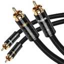TODN HiFi RCA Cables Audiophile RCA to RCA Male Silver-Plated-OCC Core Shielded Audio Cable for Home Stereo Systems (6.5ft/2m, 1 Pair)