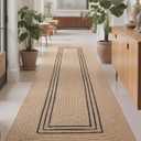 LUMI 2x7 Jute Runner Rug Non Slip for Hallway, Natural Rustic Carpet No Shedding, Farmhouse Braided Area Mat Indoor High Traffic for Living Room, Entryway, Kitchen, Laundry