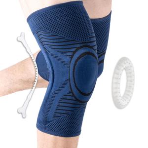 Professional Knee Brace for Pain Relief 2 Pack,Medical Knee Compression Sleeve, Knee Support with Horizontal Knit Tech for Meniscus Tear (Blue, X-Large)