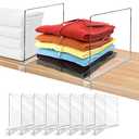 OMGelic Acrylic Shelf Dividers for Closet Organization 8PCS Closet Shelf Divider Closet Dividers for Shelves Shelf Organizer for Closet Shelf Organizer for Wood Closet Separator Clear