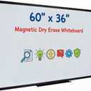 Magnetic Whiteboard 60x36 Inches Black Aluminum Frame, Large Wall Mount White Board Modern Aesthetic Dry Erase Board for Home Office Decor, Creative Studio