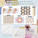 Kigley 8 Pcs Half Hexagon Quilting Templates and Rulers 1/1.5/2/3/4/5/6/7 Inch Acrylic Quilting Ruler with 1/4 Inch Seam Allowance for Cutting Pattern DIY Sewing Craft(Clear)