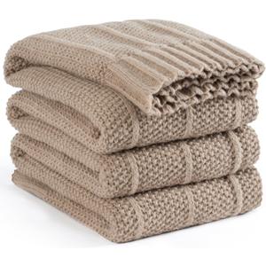 Carriediosa Knit Throw Blanket for Couch 60" X 80" Twin, Soft Cozy Stripe Pattern Cable Knitted Throws Fall Fluffy Textured Solid Home Decor Blankets Couch Cover for Bed Sofa, Taupe