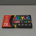 72 Colors Soft Brush Tip Acrylic Markers Set, Paint Pens for Rock, Wood, Fabric, Canvas, Glass, DIY Crafts, Waterproof Paint Markers, Vibrant Acrylic Pens for Artists and Art Projects