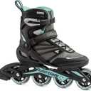 Rollerblade Zetrablade Women's Adult Fitness Inline Skate, Black and Light Blue, Performance Inline Skates (7)