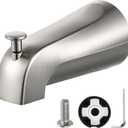 1 Pack Slip on Tub Spout with Diverter, Compatible with American Standard 8888026.002 Tub Spout, Bathroom Bathtub Faucet, Fits 1/2" Copper Water Tube(5/8" Dia), 5/32" Hex Wrench (Brushed Nickel)