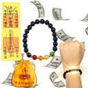 GOLDEN SMILE Black Obsidian Intention Bracelet Choose 8mm or 10mm Beads, Five Color Symbolic Engravings & 18K Gold Spacers | Adjustable Unisex Fit, Complete Ritual Gift Set