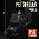 Pet Stroller for Small Dogs & Cats, Foldable Pet Stroller with Breathable Mesh, Storage Basket & Cup Holder, Lightweight 4-Wheel Dog Stroller, Portable Travel Pet Carrier (Up to 35 lbs)