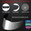 PSLER Sedici Strada 2 Visor - Sedici Strada 2 and Strada 3 Face Shield Motorcycle Helmet visor Accessories Replacement for LS2 FT2 VECTOR Sedici Strada 2 Strada 3 FF801 FF397Silver