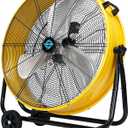 Tornado 24" Metal Drum Fan - High Velocity, 7700 CFM, 3-Speed, Heavy Duty for Industrial & Commercial Use, 1/3 HP Motor, 8 FT Cord, ETL Listed