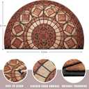 MANO Front Door Mat Outdoor Entrance, Heavy Duty Doormat Half Circle Rug for Outside Entry, Welcome Mat for Indoor Half Round Door Mats with Non Slip Rubber (21" x 33", Rust Red)