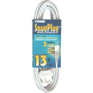 Prime Wire & Cable EC920613 13-Foot 16/2 SPT-2 3-Outlet Cord, White