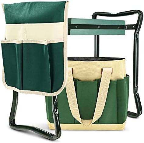 Garden Kneeler and Seat Heavy Duty, Upgraded Widened and Thickened Gardening Stools for Seniors, Foldable Gardening Bench Ergonomic Design, Effective Relief of Knee and Back Pain, Gift for Gardeners