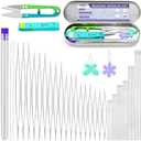 86 Pcs Beading Needle Set,6 Sizes Big Eye Seed Bead Needles,Long Straight Beading Needle,Twist Beading Needles,Flexible Needle for Beads for Jewelry Making