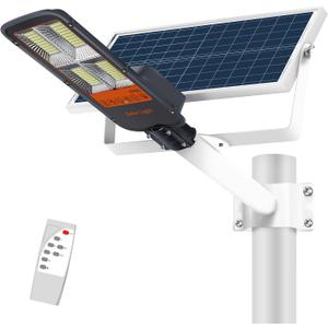 Gebosun 300W LED Solar Street Light Outdoor Solar Flood lamp 6000K Dusk to Dawn with Remote Control Security Waterproof Motion Sensor for Parking Lot, Garden, Warehouse, Pathway, Yard