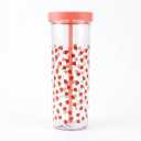 Plastic Sipper & Straw. Strawberry Edition