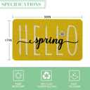 Hello Spring Decor Door Mat - Yellow Farmhouse Welcome Summer Mats Outdoor Colorful Flowers Doormat Non Slip Rubber Floral Decorative Front Door Mats Indoor Rug 17" x 30"