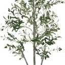 Olive Tree, 5FT Tall Faux Olive Tree with Lights Moss and Planter, Olive Trees Artificial Indoor with Realistic Wood Trunk and Lifelike Fruits, Fake Olive Tree for Home Office Living Room Decor