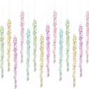 25 Pcs Pastel Candy Christmas Ornaments 5.25' Pastel Icicle Decoration for Christmas Tree Candy Crystal Tree Hanging Decor Land Party Supply Acrylic Clear Drop for Xmas Winter Decoration