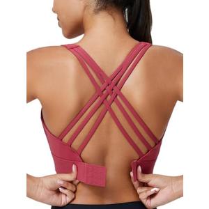 High Impact Sports Bra for Women High Support Molded Cups Strappy Women’s Sports Bra for Workout,Training and Running L