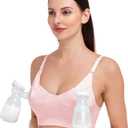 GXXGE Nursing Bra Support Pumping Bra Hands Free All in One Maternity Bra Comfortable Breast No Pad Pumps Bra, Black Nude Small