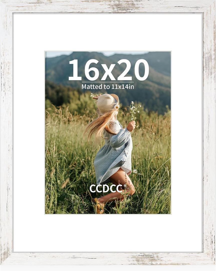 16x20 Picture Frame, Wooden Photo Frames with Tempered Glass, 1 Pack, 16x20 in