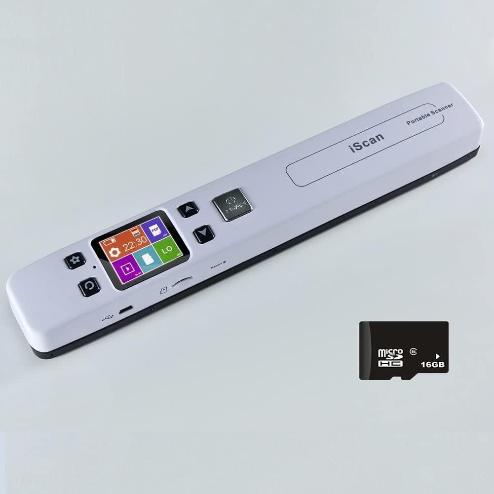 Photo Scanner for Documents Pictures Texts in 1050 DPI, IScan Wand with 16G SD Card, Portable Scanner, Built-in WiFi, Flat Scanning