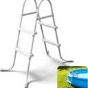 Above Ground Pool Ladder, 34 '' Pool Ladder, Swimming Pool Frame Ladder, 2-Steps,Suitable for Pools up to 34 inches deep Above Ground, Anti Slip Feet & Wide Steps