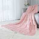 ALANSMA Reversible Weighted Blanket for All Season, Luxury Velvet, Warm and Cool, Adult 7Lb Weighted Blanket, Enjoy Sleeping Anywhere(Pink, 40''x60''7lbs)