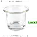 6 Pcs Clear Chunky Glass Lip Votive Candle Holders Tealight Votive Cups for Wedding Proposal, Spa Aromatherapy, Meditation, Table Decorations Clear Cups