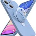 Designed for iPhone 13 Case with Magnetic Invisible Stand Compatible with Mag-Safe Military Drop Tested Shockproof Silicone Phone Cases for Women Men 6.1'', Blue