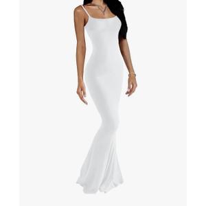 VIUTIL Women's Maxi Bodycon Dress Sexy Spaghetti Strap Sleeveless Tight Slip Long Dresses 2023,XXS