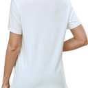 Womens T Shirts Short Sleeve Pleated Dressy Tunic Casual V Neck Summer Tops Blouses Beach Vacation Clothes (XXL)