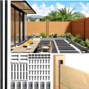 4pack 4FT (H: 45.5) Matel Backyard Privacy Fence Panels Post Black, Install Fence Panels Post for Wood Slats Outdoor