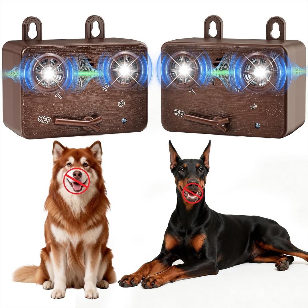 Anti Barking Device for Dogs,Bark Deterrent Device with 3 Frequency Modes & Flashlight, Dog Barking Deterrent Devices for Stopping Barking, Jumping & Bad Behavior, Indoor Outdoor Use(Brown)