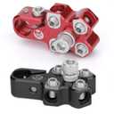 4-Way Lead Acid Battery Terminal Connector Clamps Battery Cable Ends for SAE/DIN/EN Tapered Top Post with 8AWG to 4/0 AWG, Positive & Negative Set, Battery Terminals with OEM Top Post